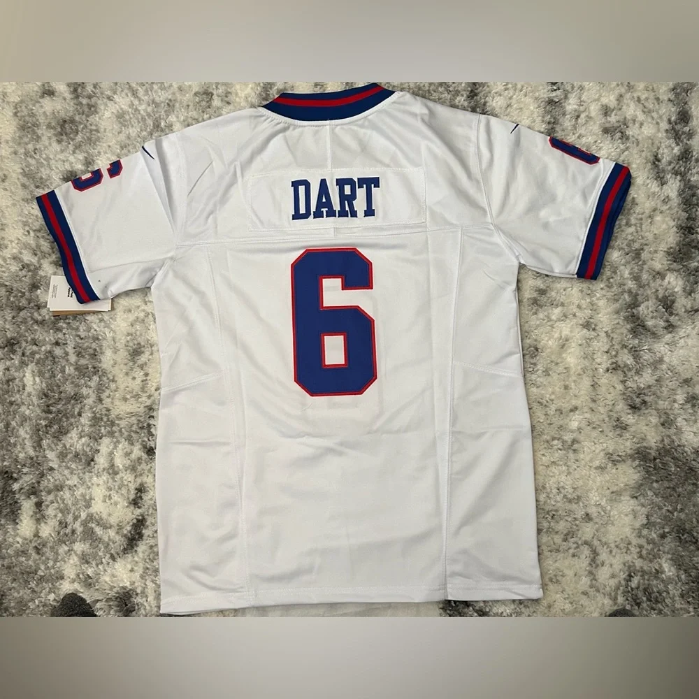 Nike White Men’s Football Jersey #6 with Blue & Red Trim